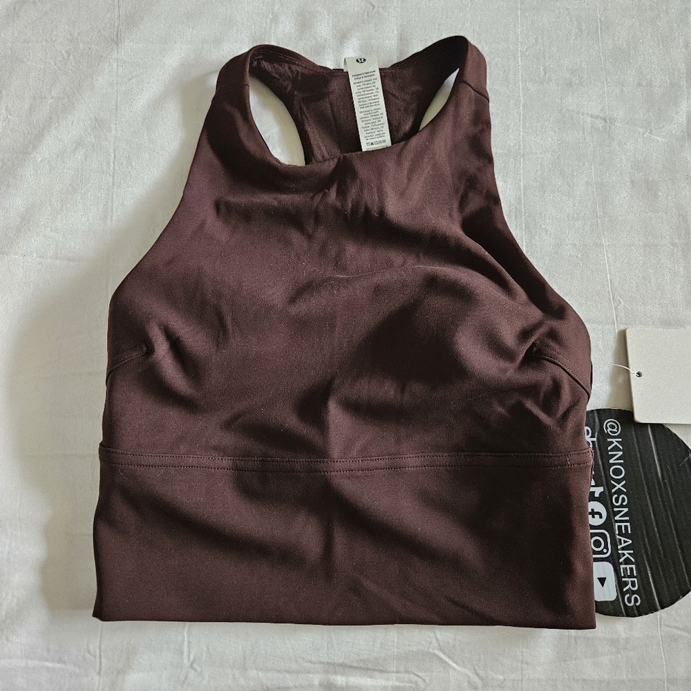 Lululemon Elastic Everlux Shelf Tank Logo ESPR Espresso Brown Women's Size 4